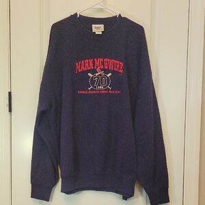 VINTAGE COLLECTIBLE Navy Mark McGwire Embroidered MLB Sweater XXL LEE SPORT